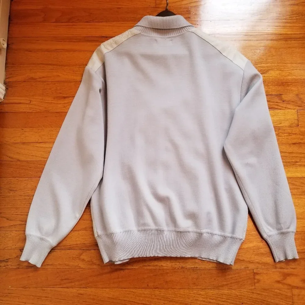 LeRoy Vintage Light Gray Wool/Suede-like Sweater